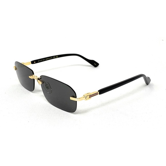 Gucci Other - GUCCI Men's Sunglasses GG1221S 001 Gold Black Grey Rimless 56mm